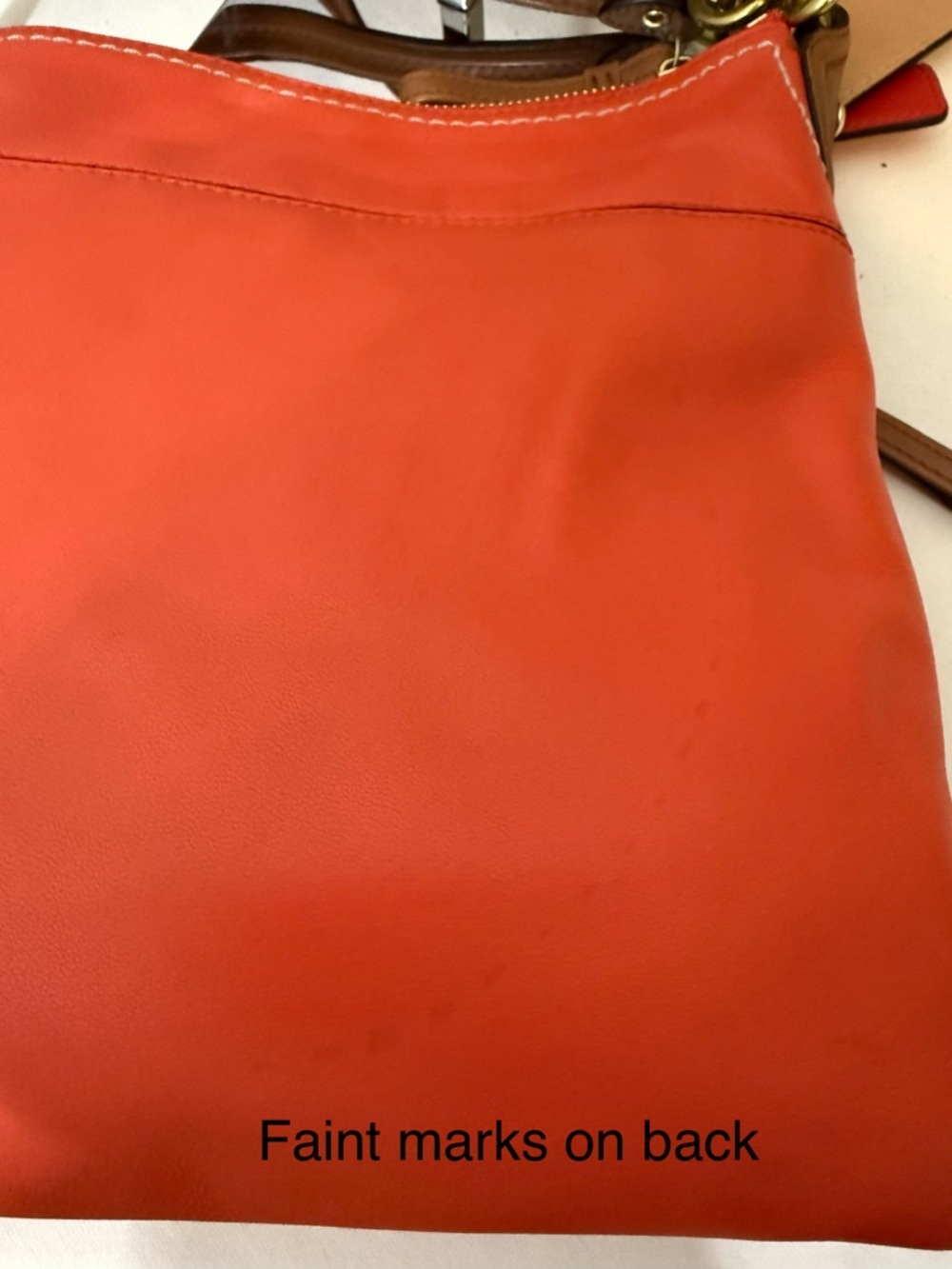 Coach Poppy Perri Hippie Convertible Shoulder Crossbody Bag Orange Coral Leather - Picture 14 of 16